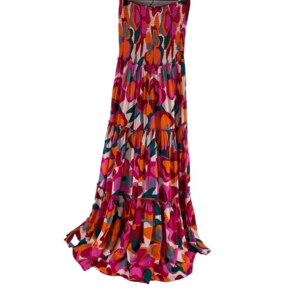Abel The Label ATL Strapless Bright Multi Pink Floral Maxi Dress New Tags Large - Picture 5 of 11
